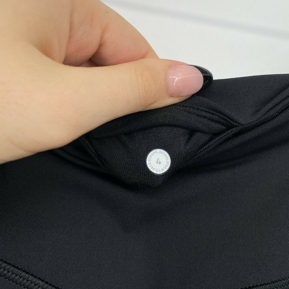 Lululemon All The Right Places Yoga Leggings Size 4 Mid Rise Stretch Crop Black - Picture 4 of 10